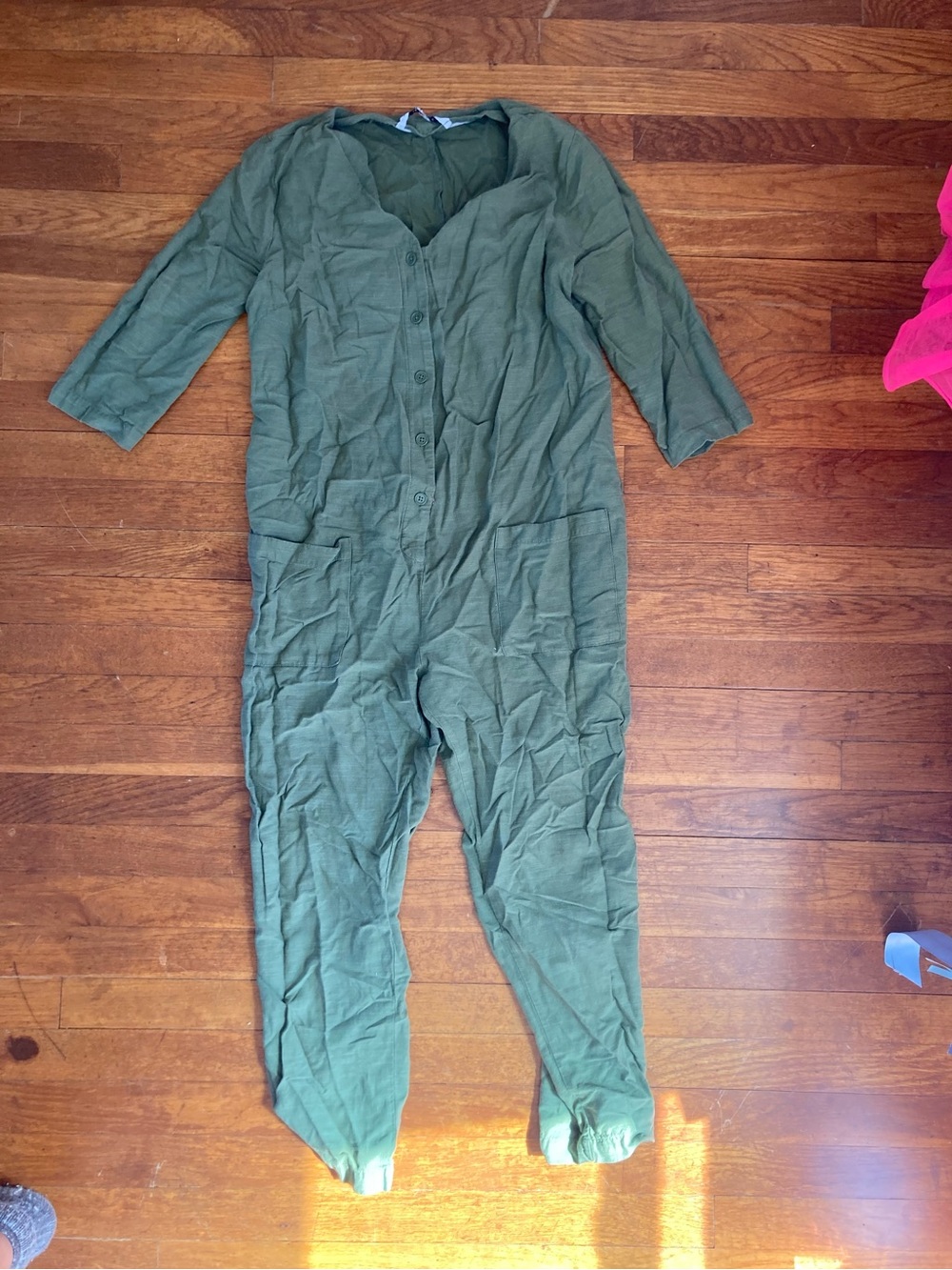Hatch The Nines Maternity Jumpsuit with Pockets Cotton-Rayon Blend